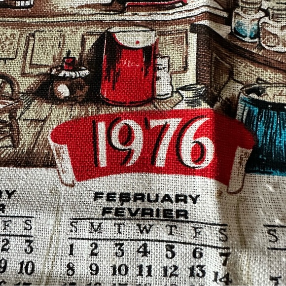 Vintage 1976 cloth wall calendar - Picture 2 of 8